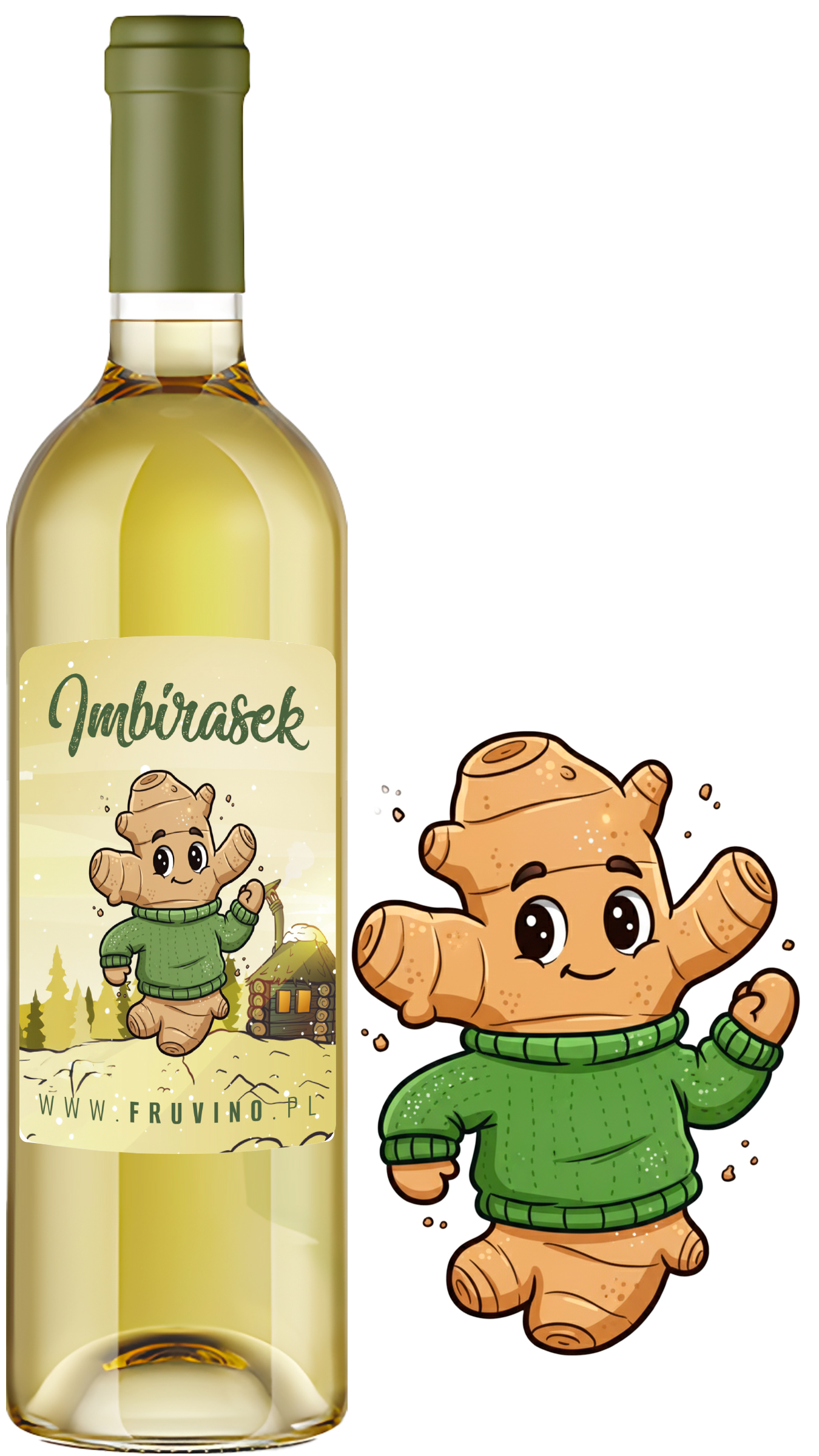 Imbirasek 0,75l  Owocowe wino z cytrusów z imbirem 11% alk.